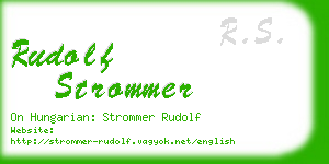 rudolf strommer business card